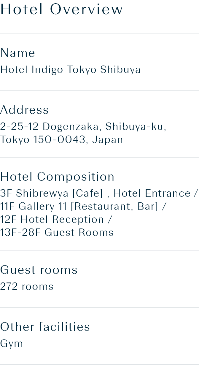 Hotel Indigo Tokyo Shibuya overview